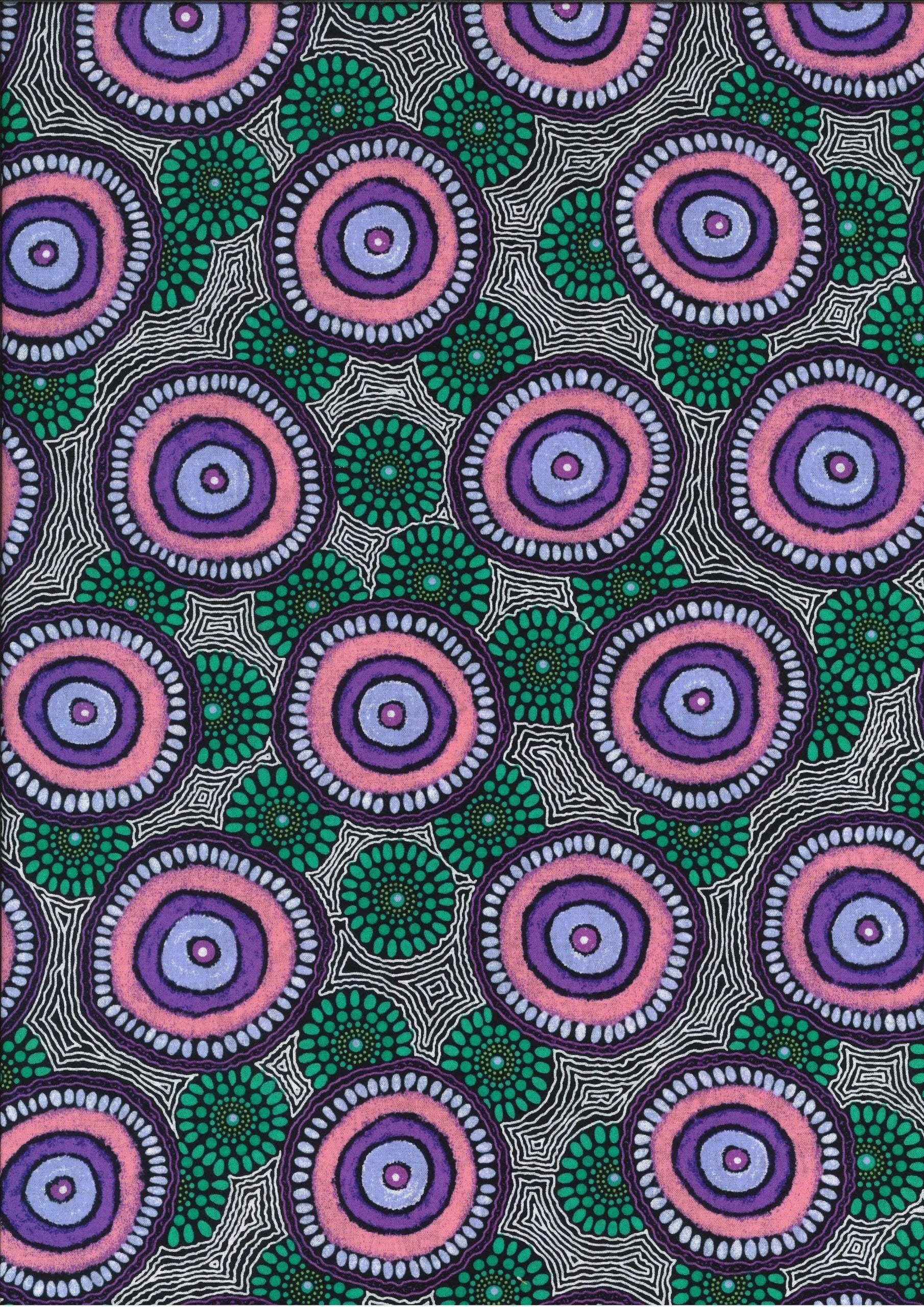 M & S Textiles Australia – Kwatye Soakage | Purple | Roseanne Ellis | Cotton Quilting Fabric