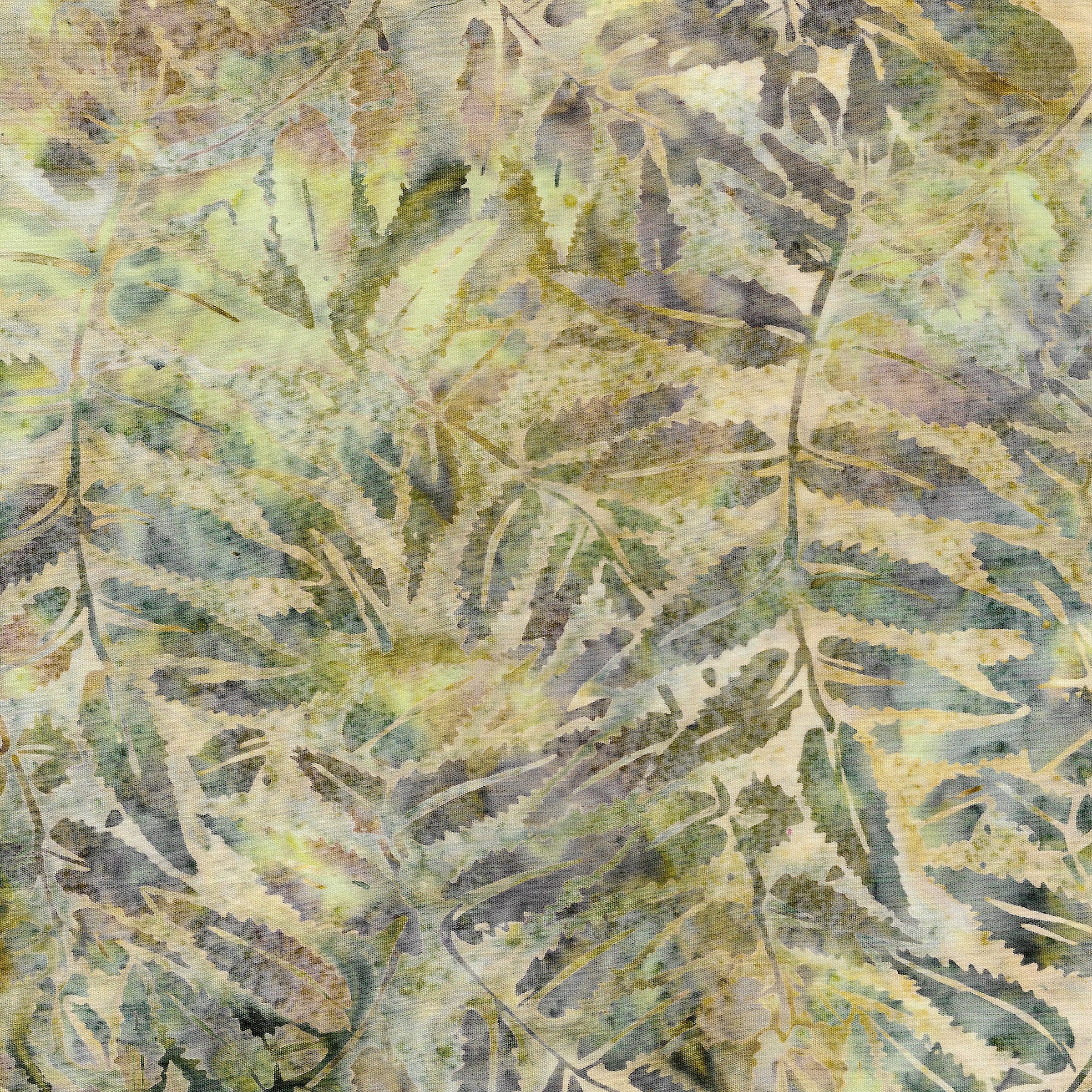 Sand Bar – Fern Leaves | Opal | Batik Cotton