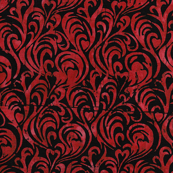 Heart to Heart – Flaming Hearts | Black | Batik Cotton