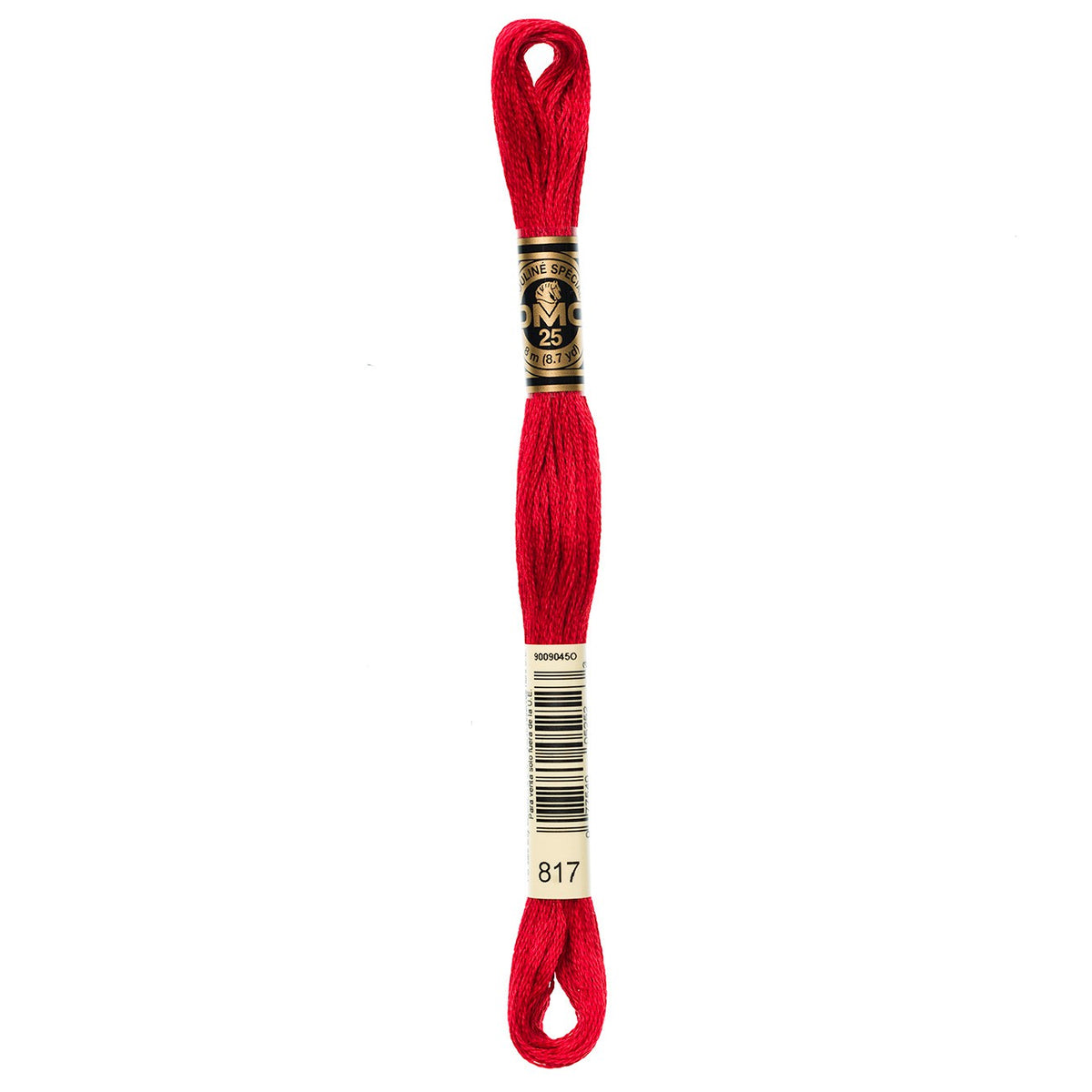 DMC Six Strand Cotton Embroidery Floss – 817 Very Dark Coral Red | 8.7yd