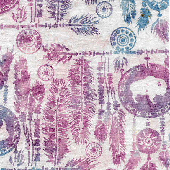 Prairie Skies – Dreamcatcher/Buffalo | Mixed Berry | Batik Cotton