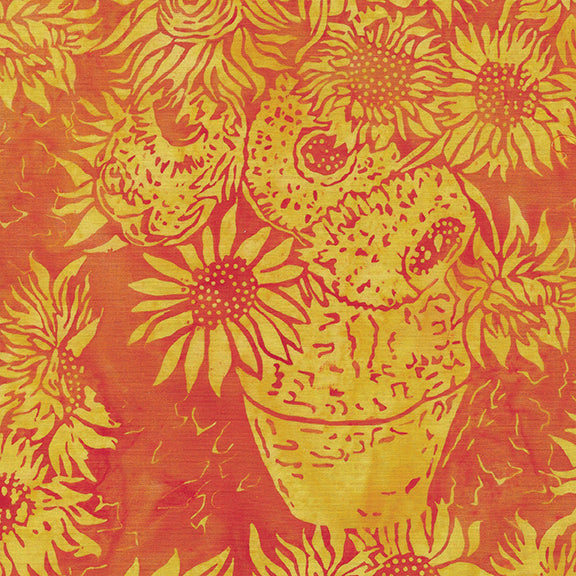 Summer Fields – Vase w/ Sunflowers | Golden Sun | Batik Cotton