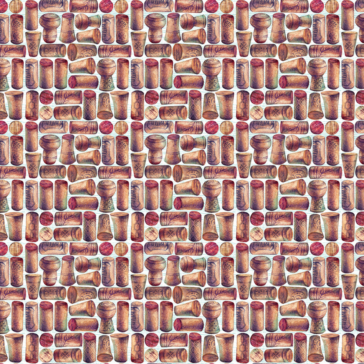Wine O'Clock – Sealed With Style | White | Courtney Morgenstern | Cotton Quilting Fabric