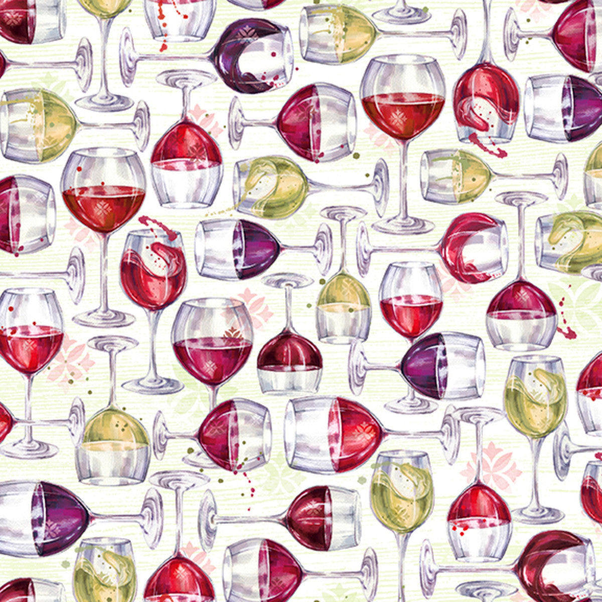 Wine O'Clock – Toast and Twirl | White | Courtney Morgenstern | Cotton Quilting Fabric