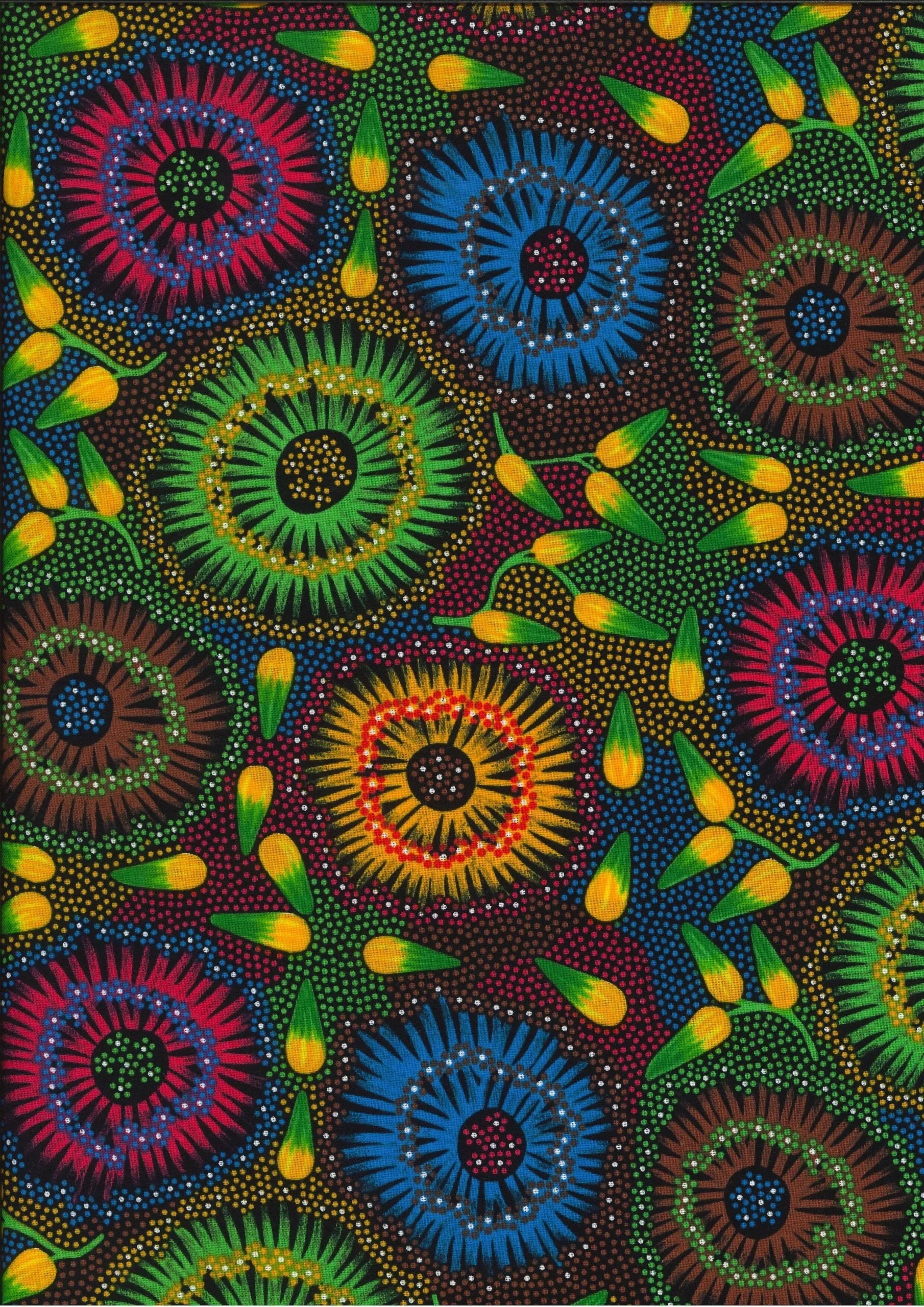 M & S Textiles Australia – Wild Bush Banana | Multi | Lauren Daneic | Cotton Quilting Fabric