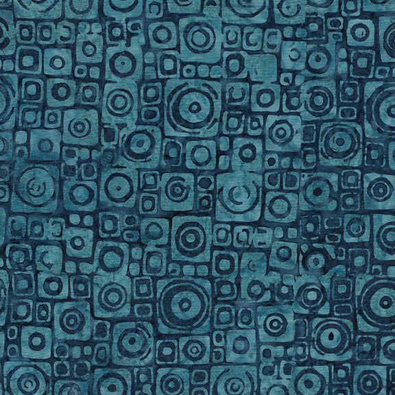 Mystery – Square Circle | Harbor Blue | Batik Cotton