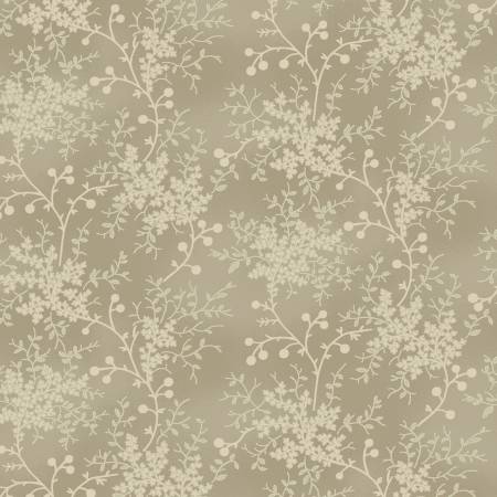Almond Floral Vine – 1.25 Yard Remnant | 108" Wide Back | Cotton Quilting Fabric