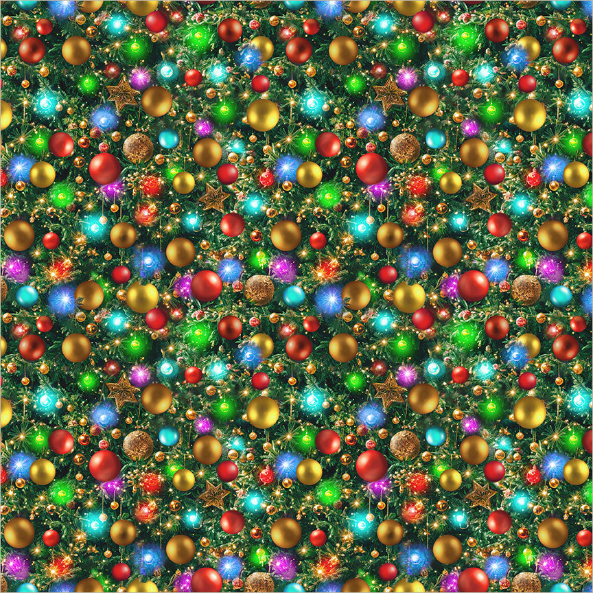 Winter Wonder Lights & Decor Pine cotton quilting fabric by Whistler Studios for Windham Fabrics