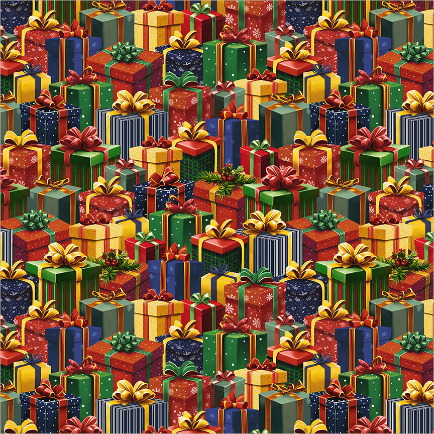 Winter Wonder Gift Giving Multi cotton quilting fabric by Whistler Studios for Windham Fabrics