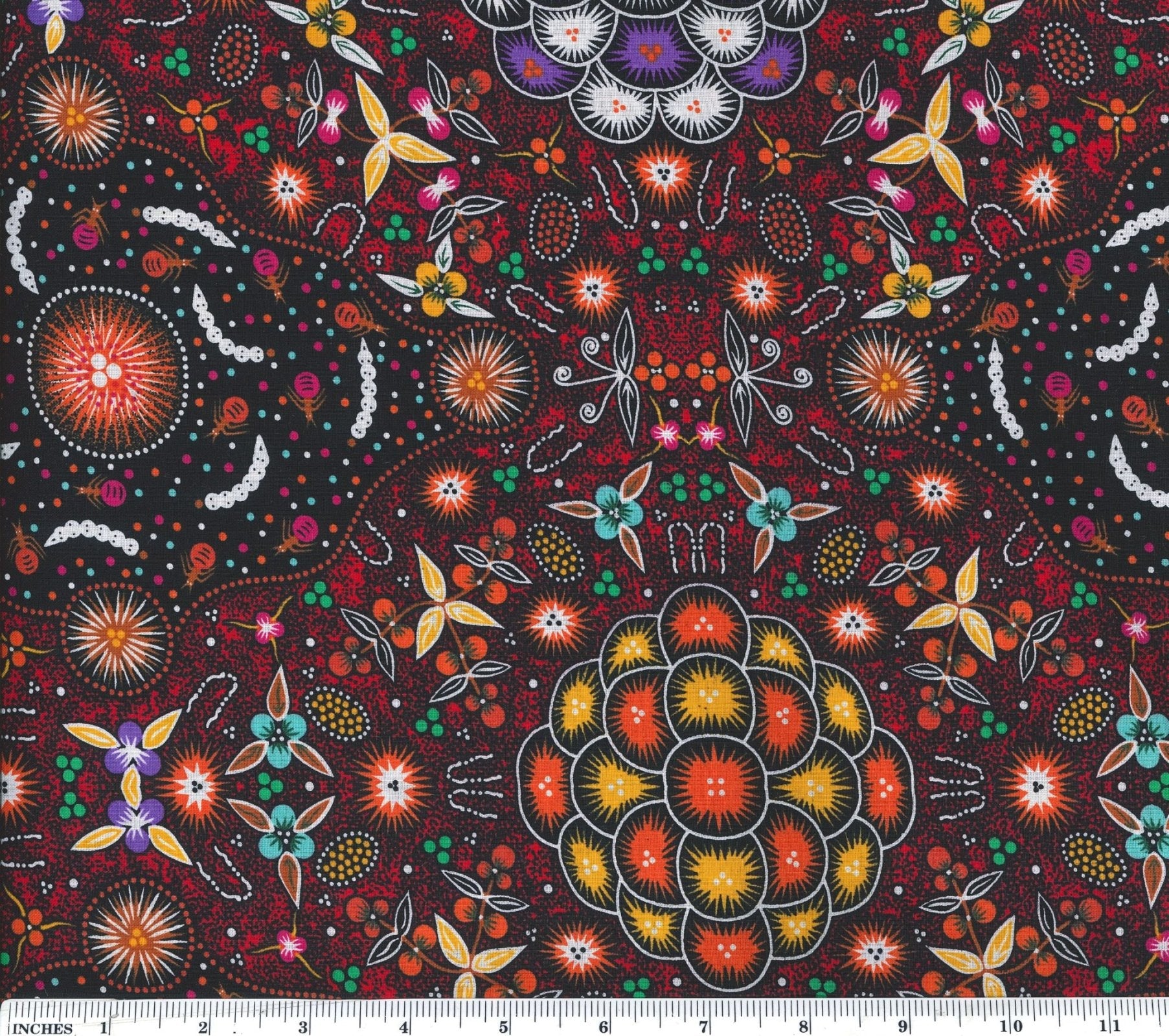 M & S Textiles Australia – Bush Lemon | Red | Tania Price | Cotton Quilting Fabric