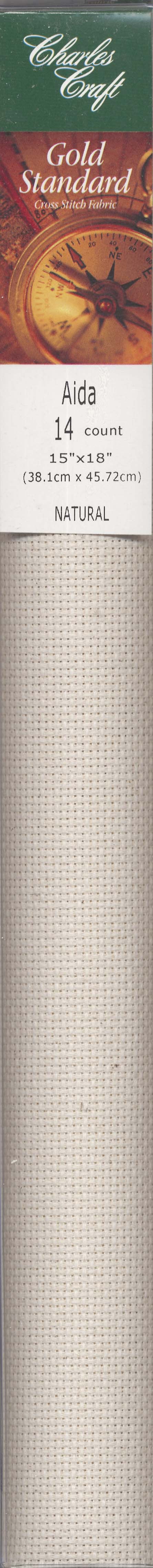 Charles Craft – Aida Cloth 14ct | 15" x 18" | Natural