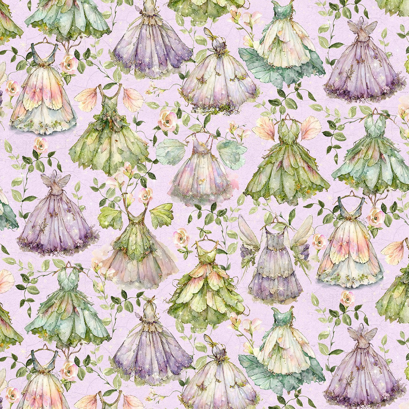 Fairy Boutique – Enchanted Frocks | Purple | Cotton Quilting Fabric