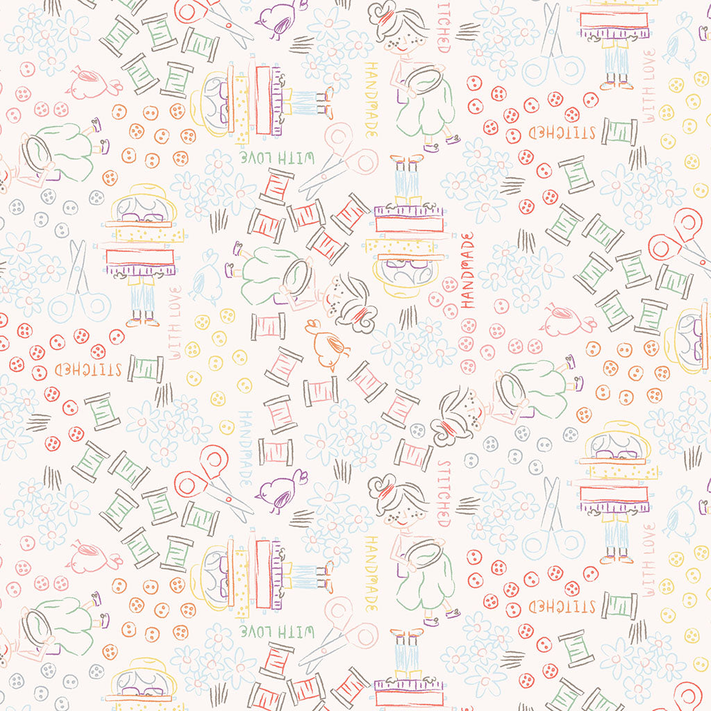Shop Hop – Line Art | Multi Color | meags & me | Cotton Quilting Fabric
