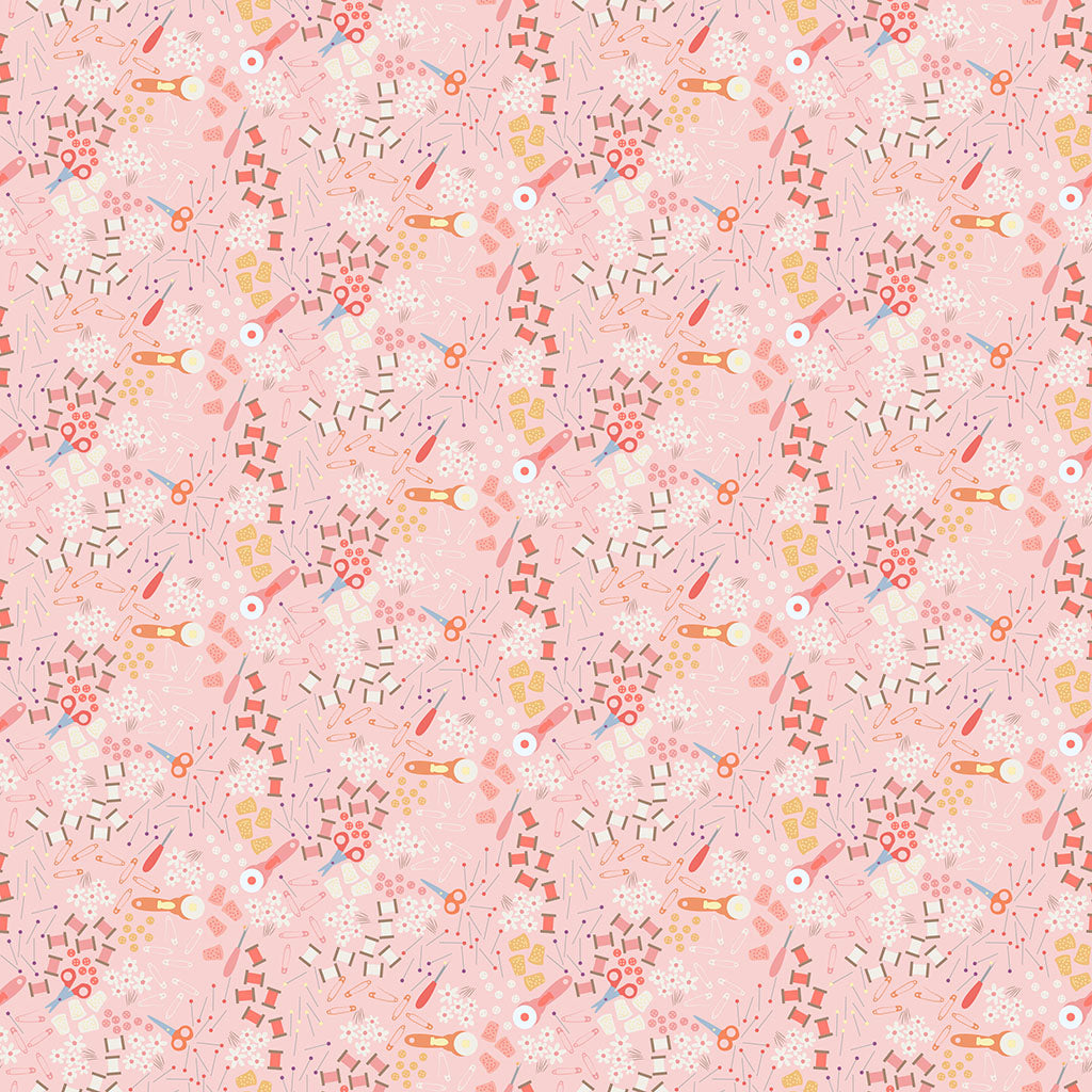 Shop Hop – Notions | Pink | meags & me | Cotton Quilting Fabric