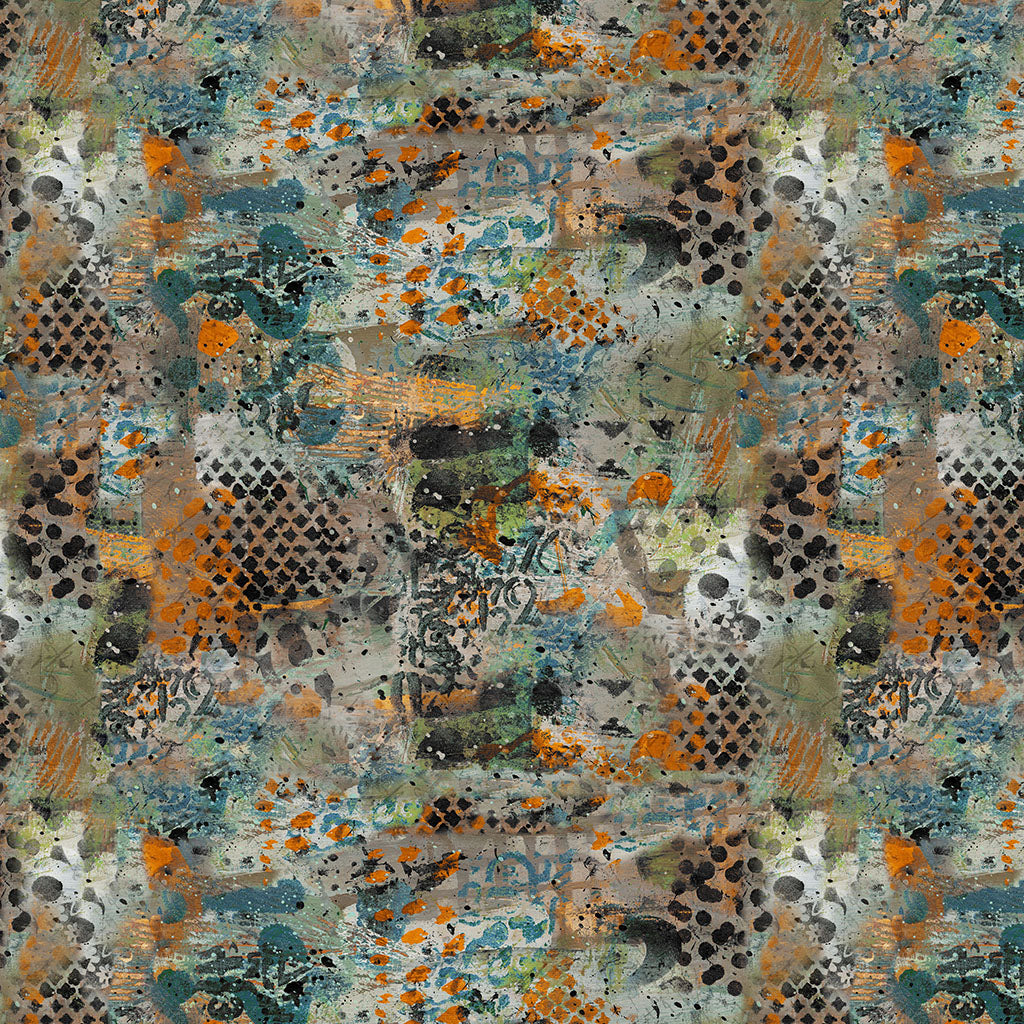 Emerald Hollow – Collage | Multi Color | Sue Zipkin | Cotton Quilting Fabric