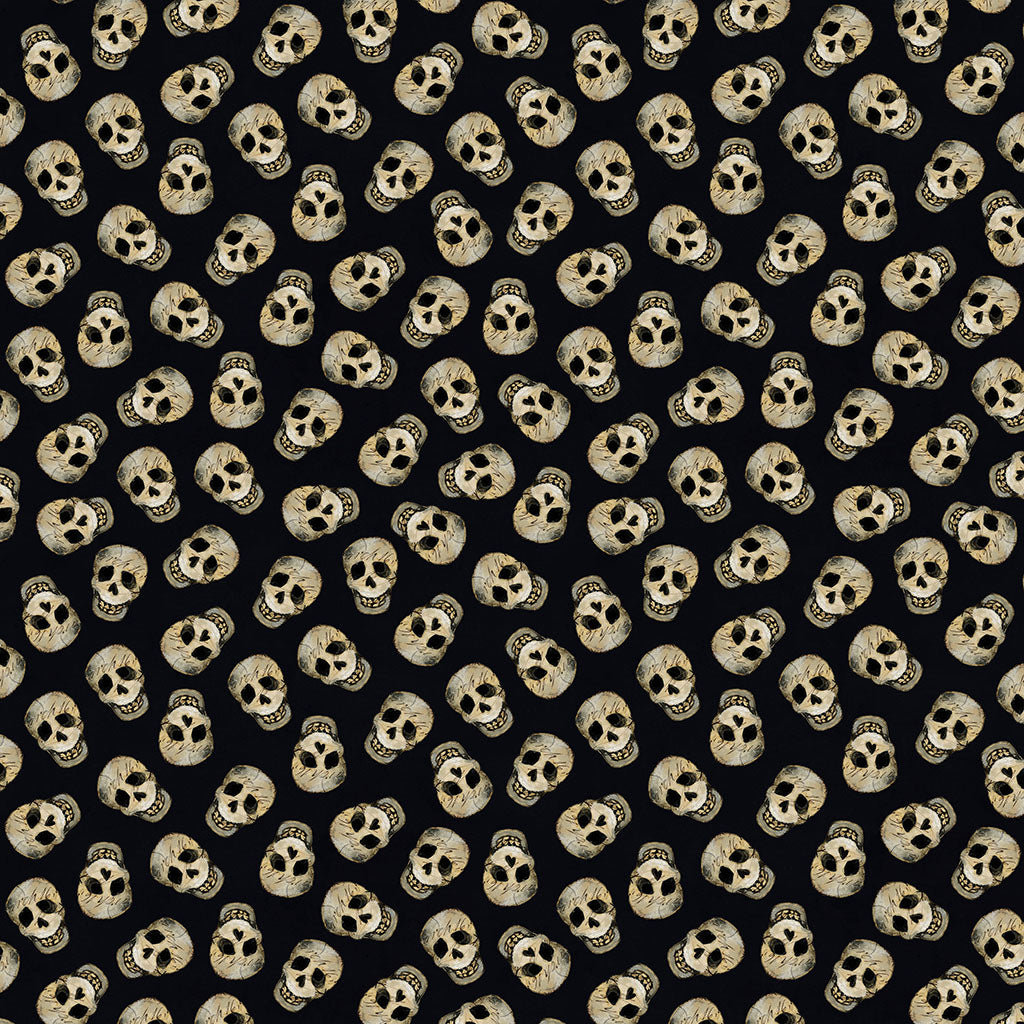 Emerald Hollow – Skulls | Black | Sue Zipkin | Cotton Quilting Fabric