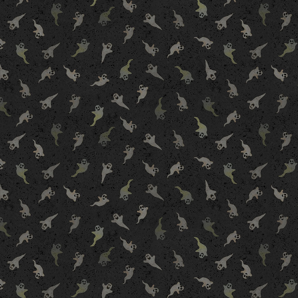 Emerald Hollow – Ghosts | Black | Sue Zipkin | Cotton Quilting Fabric
