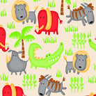 Comfy Flannel Prints – Beige Jungle Animals | Cotton Flannel