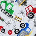Comfy Flannel Prints – Gray Construction Equipment | Cotton Flannel