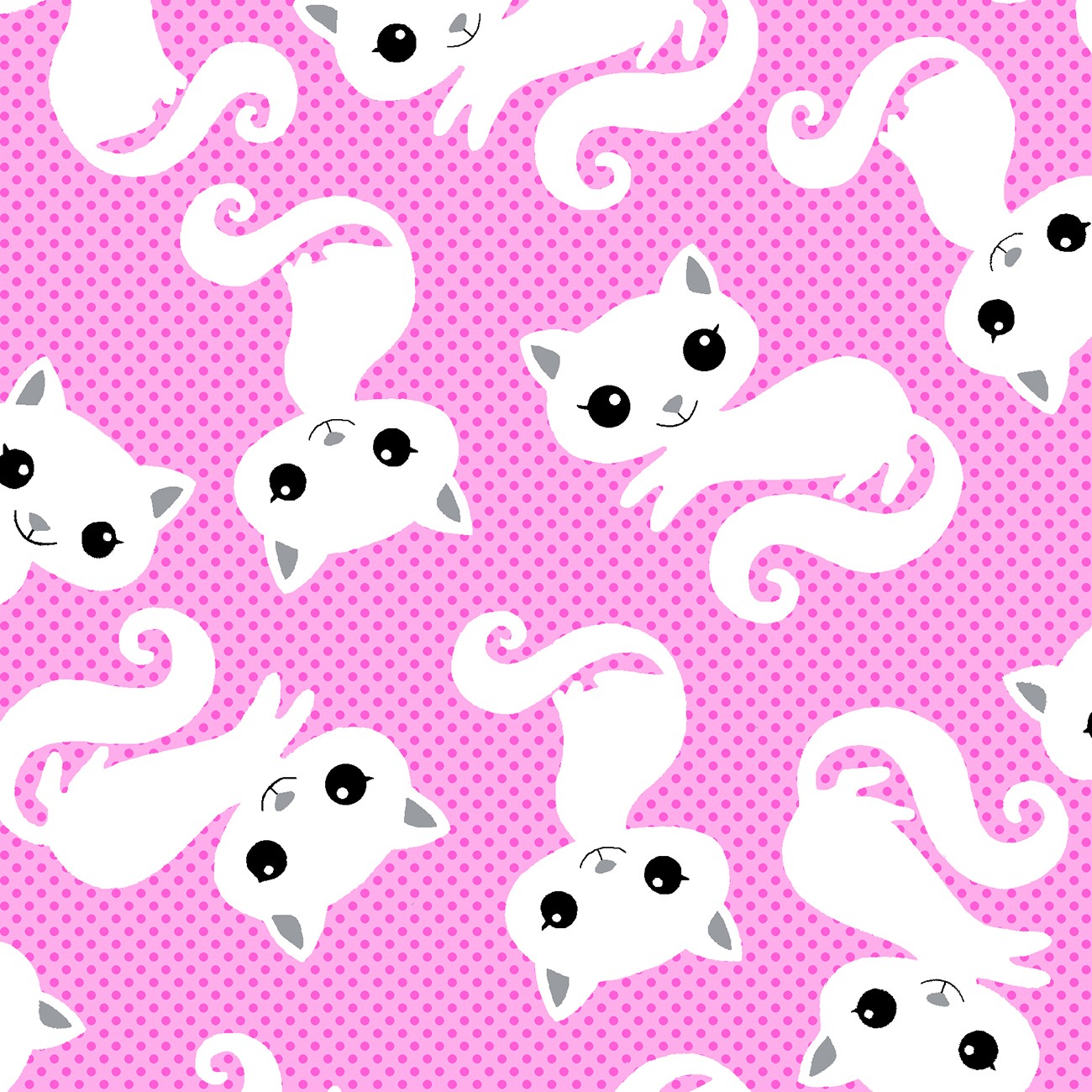 Comfy Flannel Prints – Pink Posing Cats | Cotton Flannel