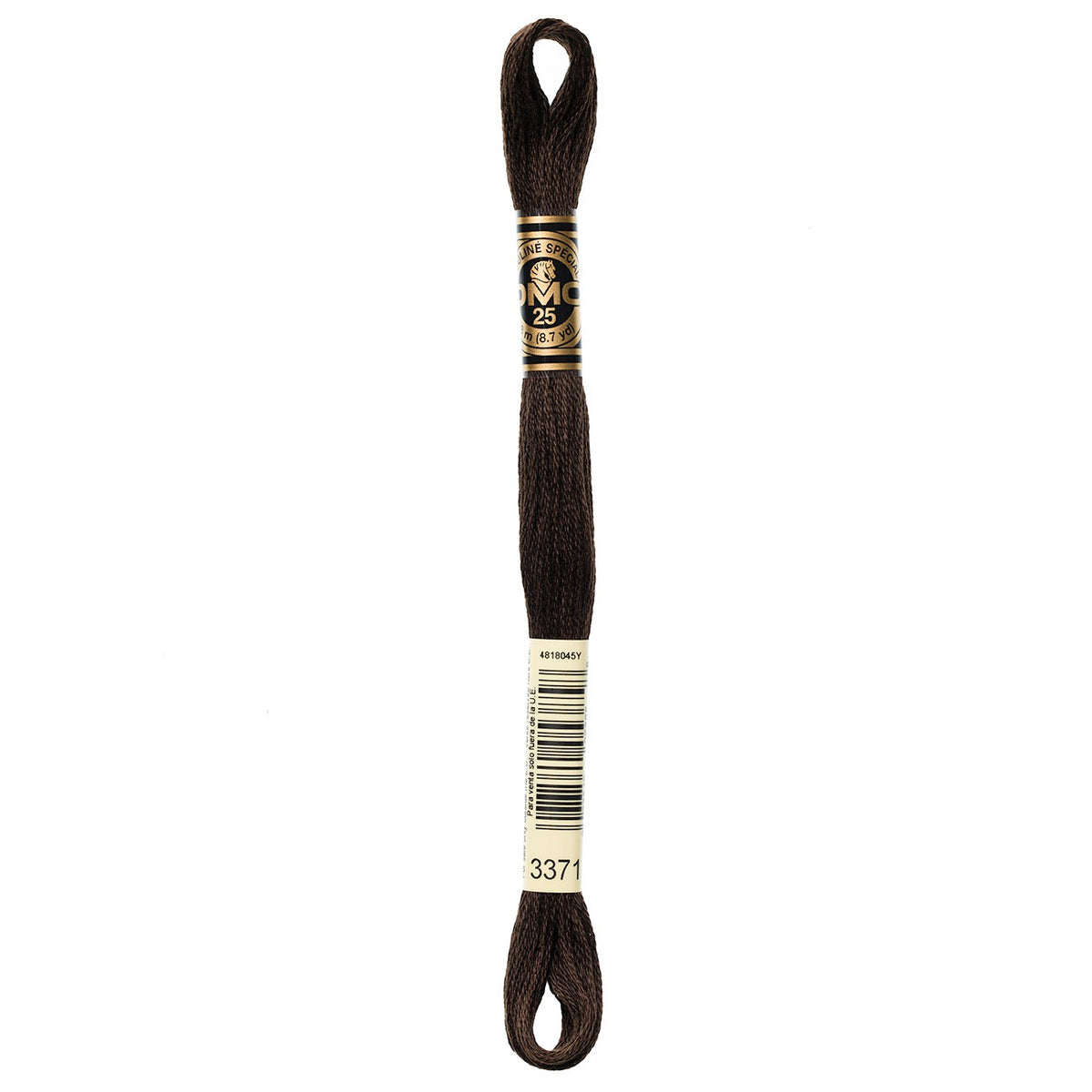 DMC Six Strand Cotton Embroidery Floss – 3371 Black Brown | 8.7yd