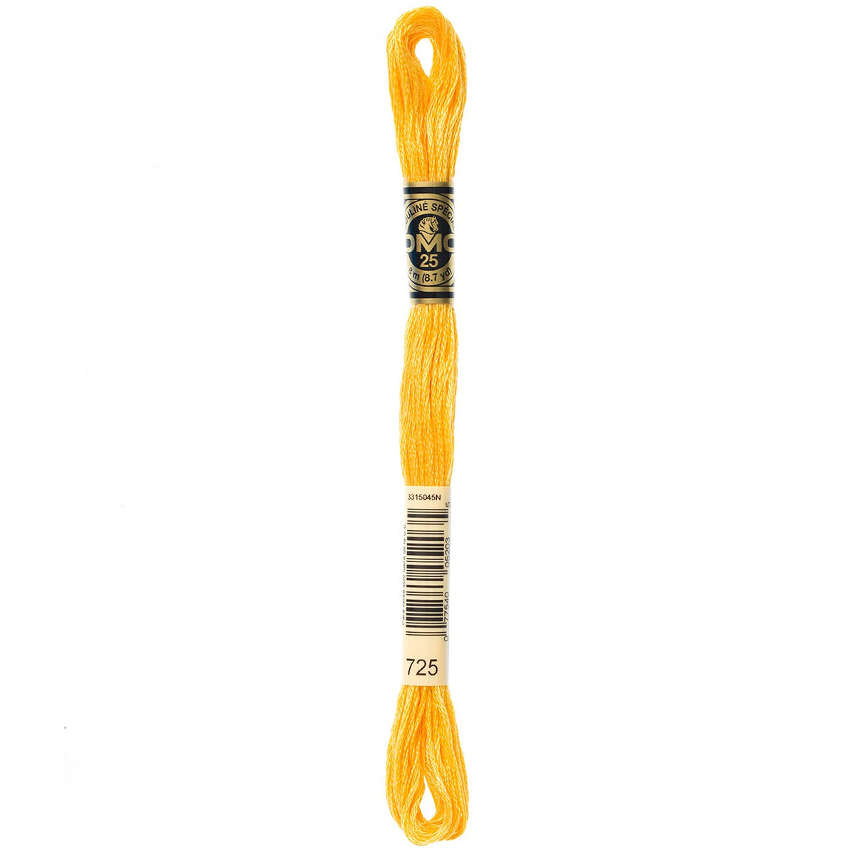 DMC Six Strand Cotton Embroidery Floss – 725 Medium Light Topaz | 8.7yd