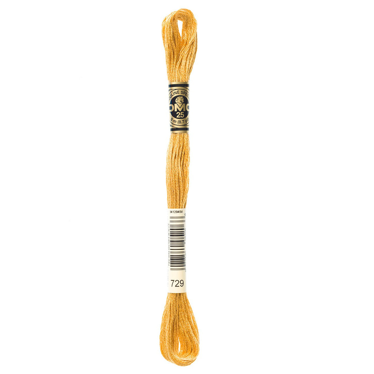 DMC Six Strand Cotton Embroidery Floss – 729 Medium Old Gold | 8.7yd