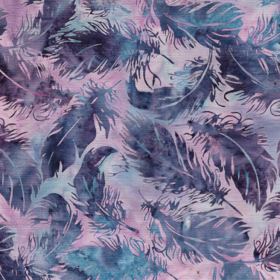 Catching Dreams – Tossed Feather | Lilac | Batik Cotton