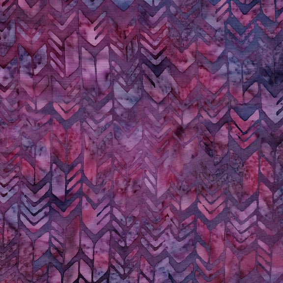 Island Batik – Geometric Arrow | Cranberry | Batik Cotton