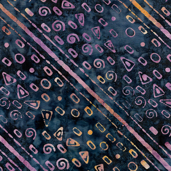 Primo – Diagonal Stripes | Navy | Batik Cotton