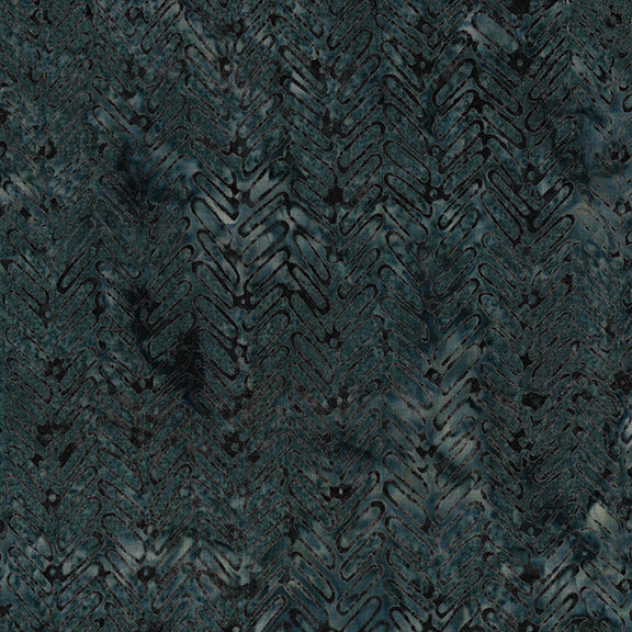 Venetian Marble – Herringbone | Medium Lagoon | Batik Cotton