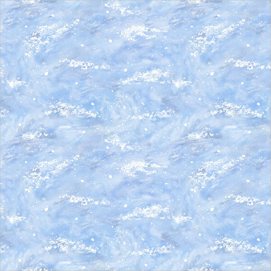 Winter Wonder Snowfield Icy Blue cotton quilting fabric by Whistler Studios for Windham Fabrics