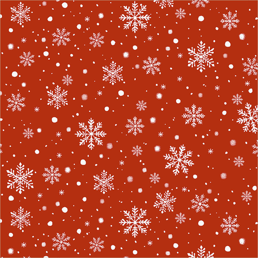 Winter Wonder Snowfall Red cotton quilting fabric by Whistler Studios for Windham Fabrics
