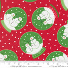 Snow Time – Snow Globe | Poinsettia Red | Me and My Sister Designs | Cotton Quilting Fabric