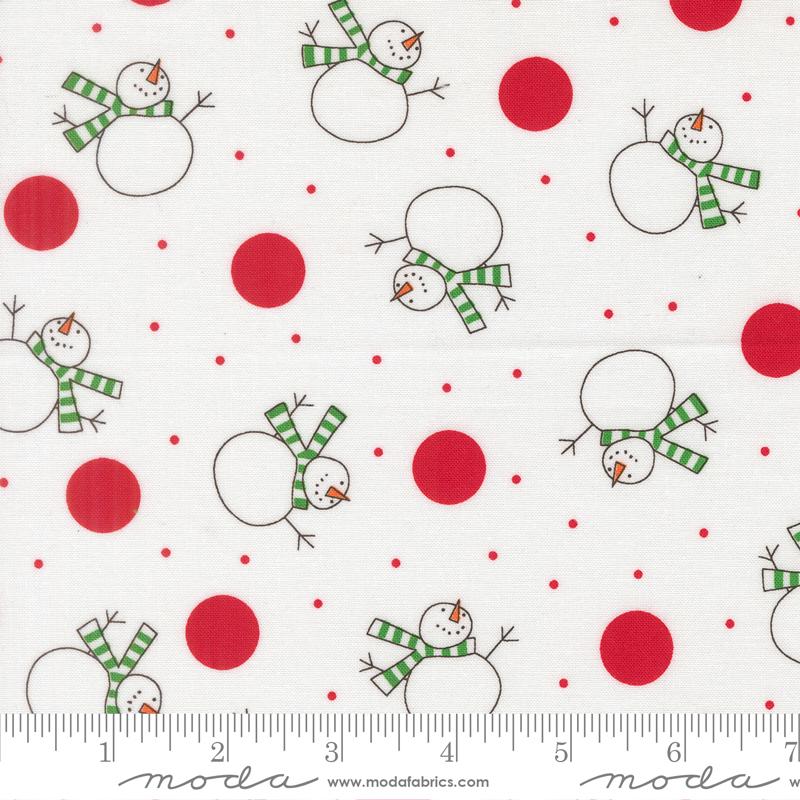 Snow Time – Tossed Snowman | Winter White | Me and My Sister Designs | Cotton Quilting Fabric