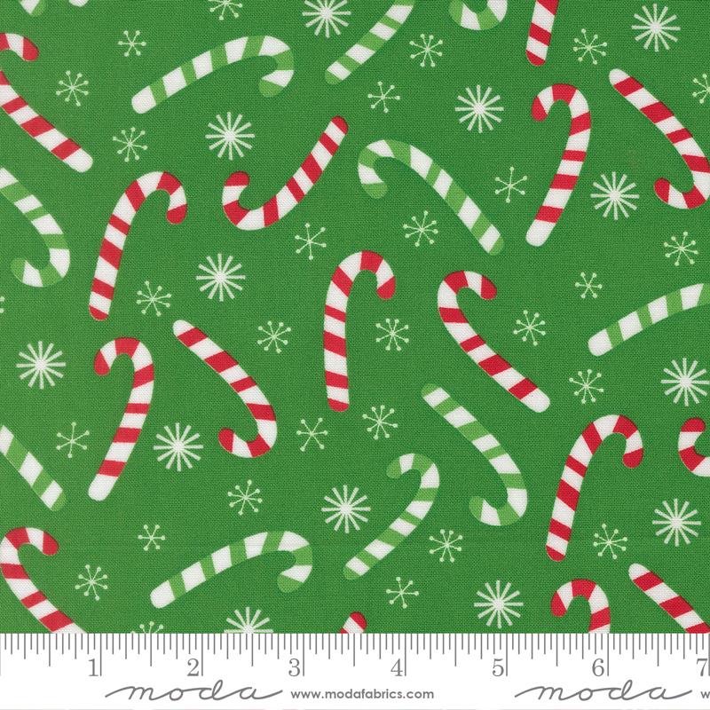 Snow Time – Candy Cane | Evergreen | Me and My Sister Designs | Cotton Quilting Fabric