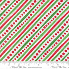 Snow Time – Dotted Bias Stripe | Winter White | Me and My Sister Designs | Cotton Quilting Fabric