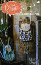 Slouchy Backpack sewing pattern by Bonnie Christine, drawstring backpack with curved front flap