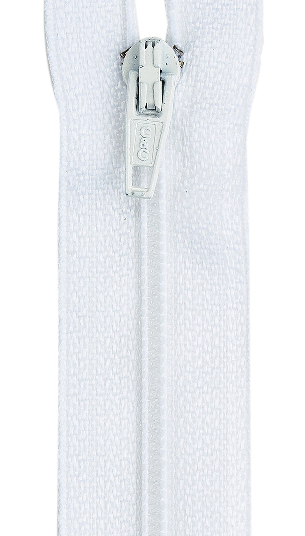 Lightweight Polyester Coil 1-Way Separating Zipper 10in White
