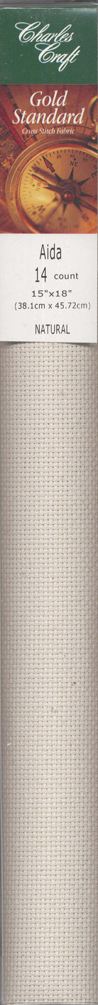 Charles Craft – Aida Cloth 14ct | 15" x 18" | Natural