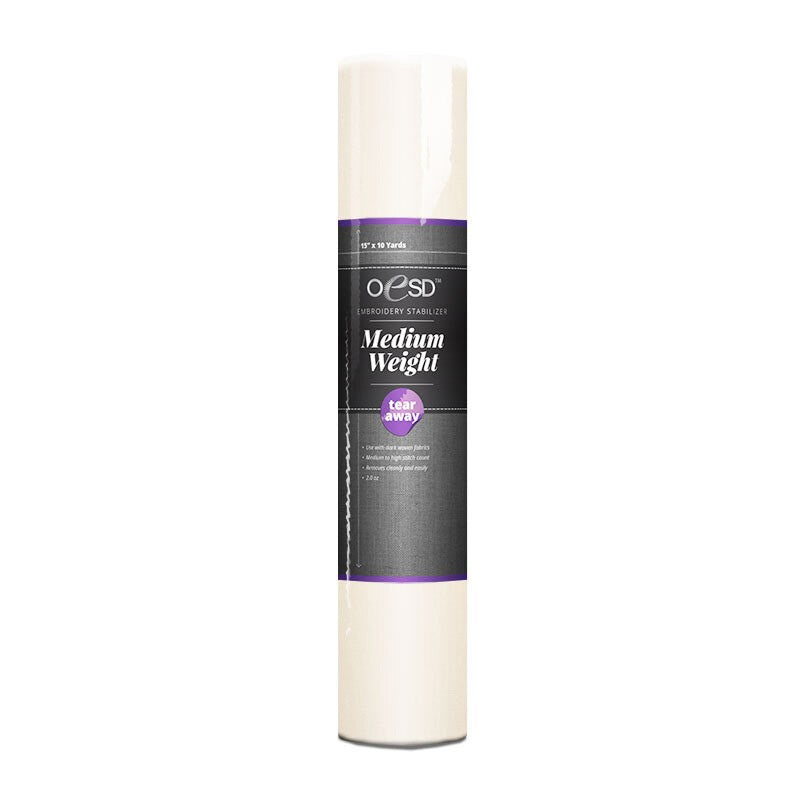 OESD – Medium Weight Tear-Away Stabilizer | 15" x 10yd | White