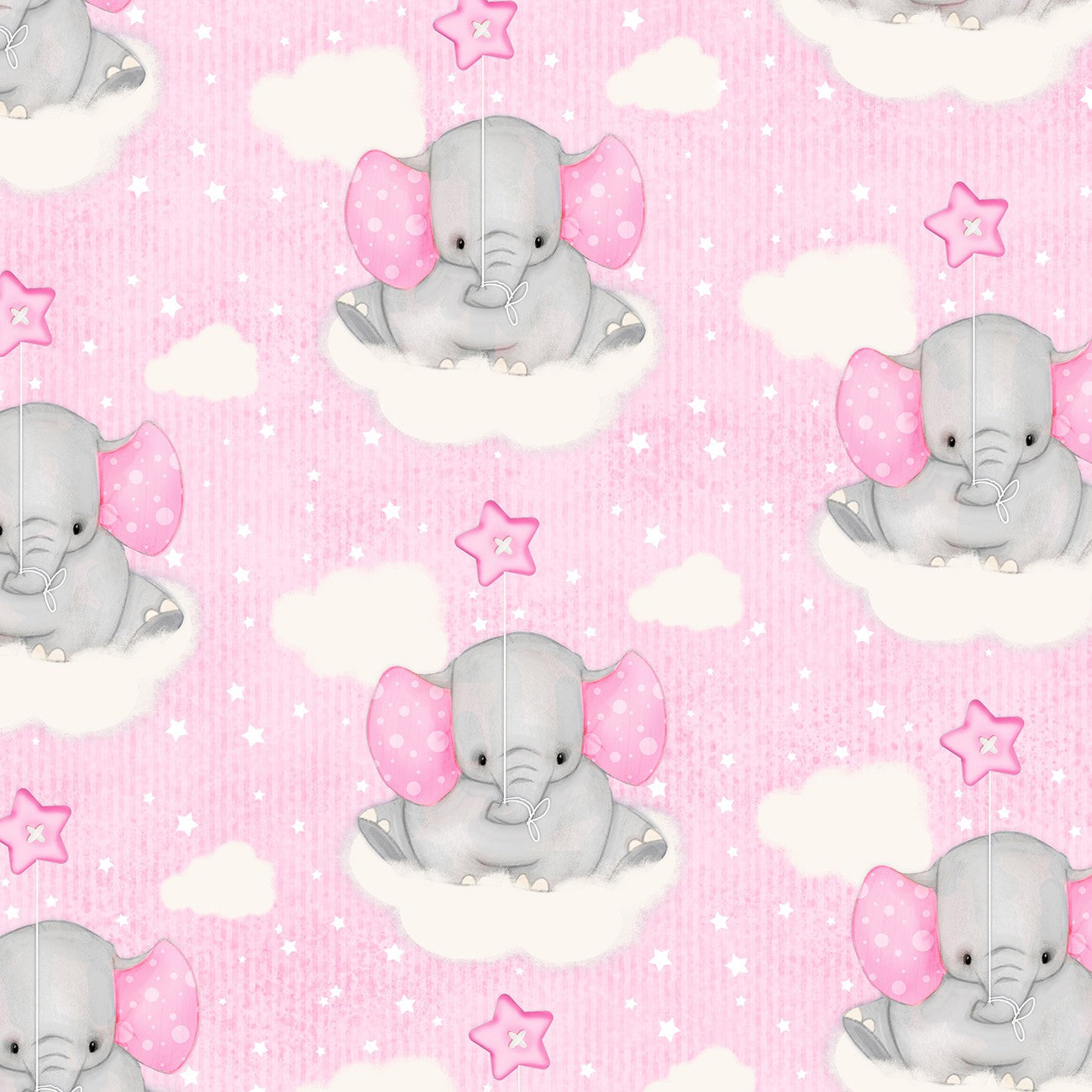 Comfy Flannel Prints – Light Pink Elephants | Cotton Flannel