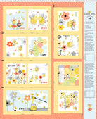 Susybee Basics – Sweet Bees Storybook Panel | Yellow | Susybee | Cotton Quilting Fabric