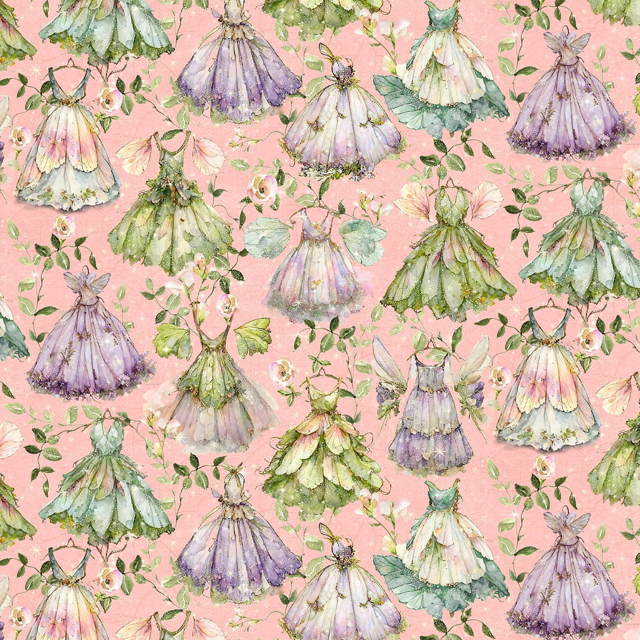Fairy Boutique – Enchanted Frocks | Pink | Cotton Quilting Fabric