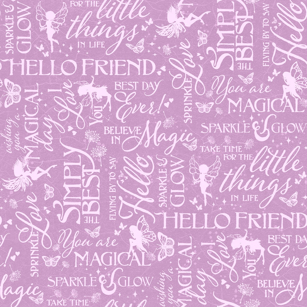 Fairy Boutique – Sparkle & Glow | Purple | Cotton Quilting Fabric