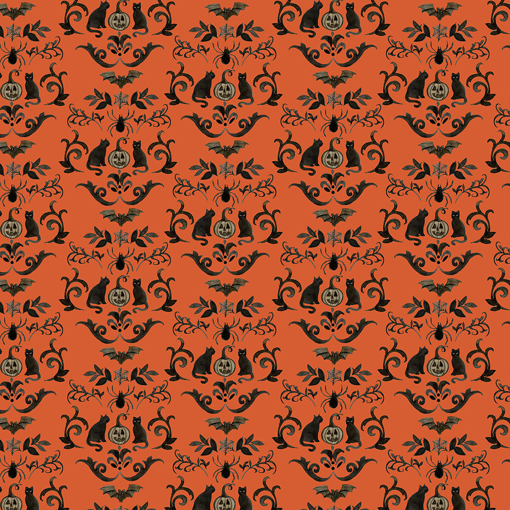 Emerald Hollow – Damask | Orange | Sue Zipkin | Cotton Quilting Fabric