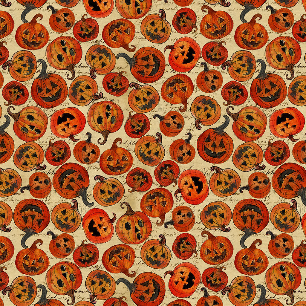 Emerald Hollow – Pumpkins | Light Butter | Sue Zipkin | Cotton Quilting Fabric