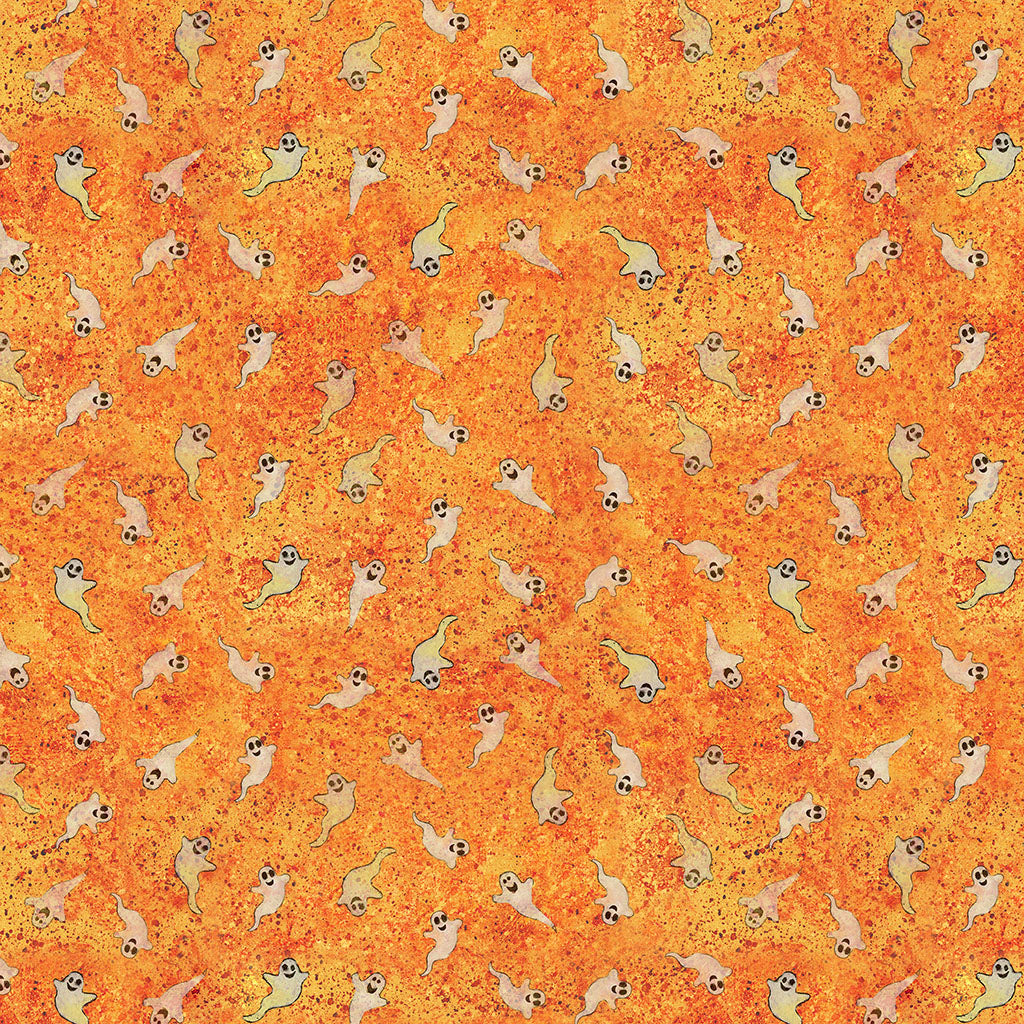 Emerald Hollow – Ghosts | Orange | Sue Zipkin | Cotton Quilting Fabric