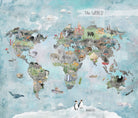 Our World – World Map Panel | Multi Color | Kendra Binney | Cotton Quilting Fabric