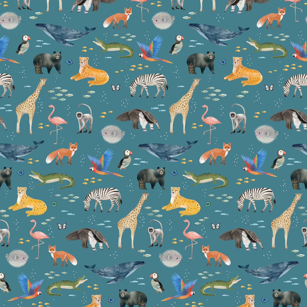 Our World – Animals | Dark Sky | Kendra Binney | Cotton Quilting Fabric